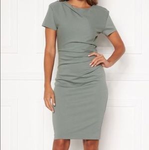 Tiger of Sweden Izlo S Ruched Short Sleeve Slim Fit Dress in Lily Pad US 10 or L